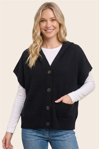 Davis Short Sleeve Hooded Cardigan