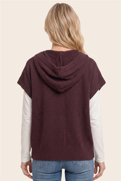 Davis Short Sleeve Hooded Cardigan
