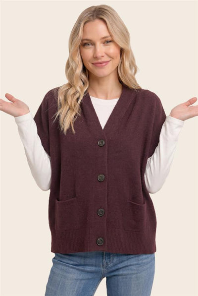 Davis Short Sleeve Hooded Cardigan