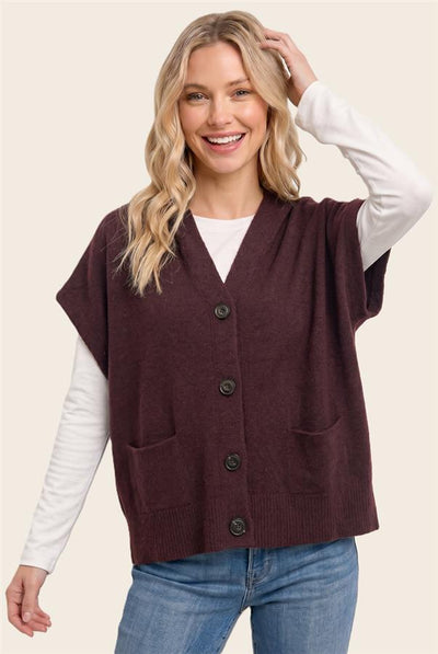 Davis Short Sleeve Hooded Cardigan