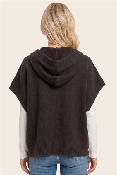 Davis Short Sleeve Hooded Cardigan
