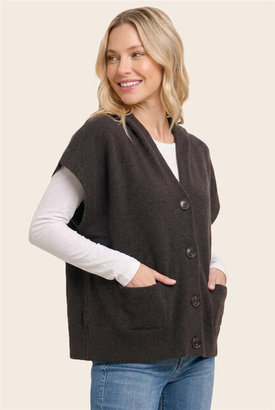 Davis Short Sleeve Hooded Cardigan