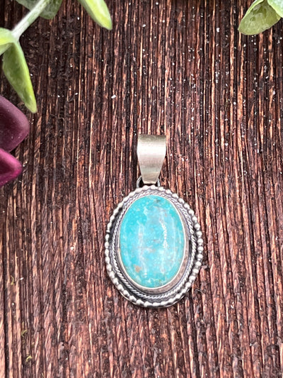 Norah Assorted Turquoise Oval Sterling Beaded Pendants