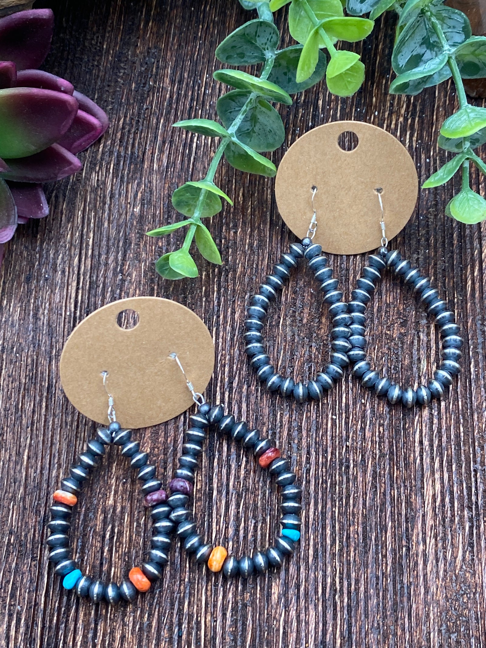 Clipper Navajo Saucer Teardrop Earrings - 2.5"