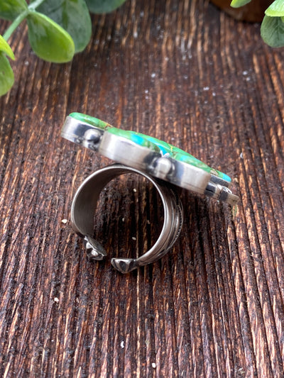 Leah Sonoran Gold Oval Teardrop Cluster Ring - Adjustable