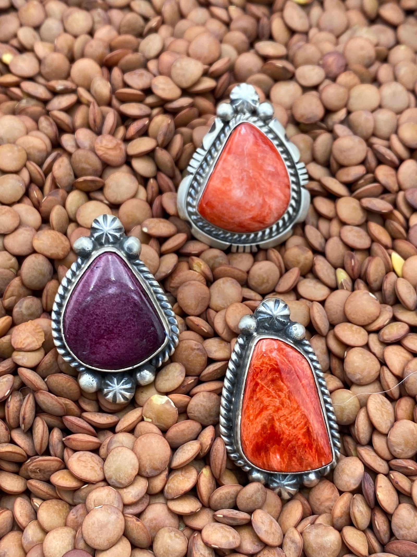 Mockingbird Sterling Burst Framed Spiny Ring - Adjustable