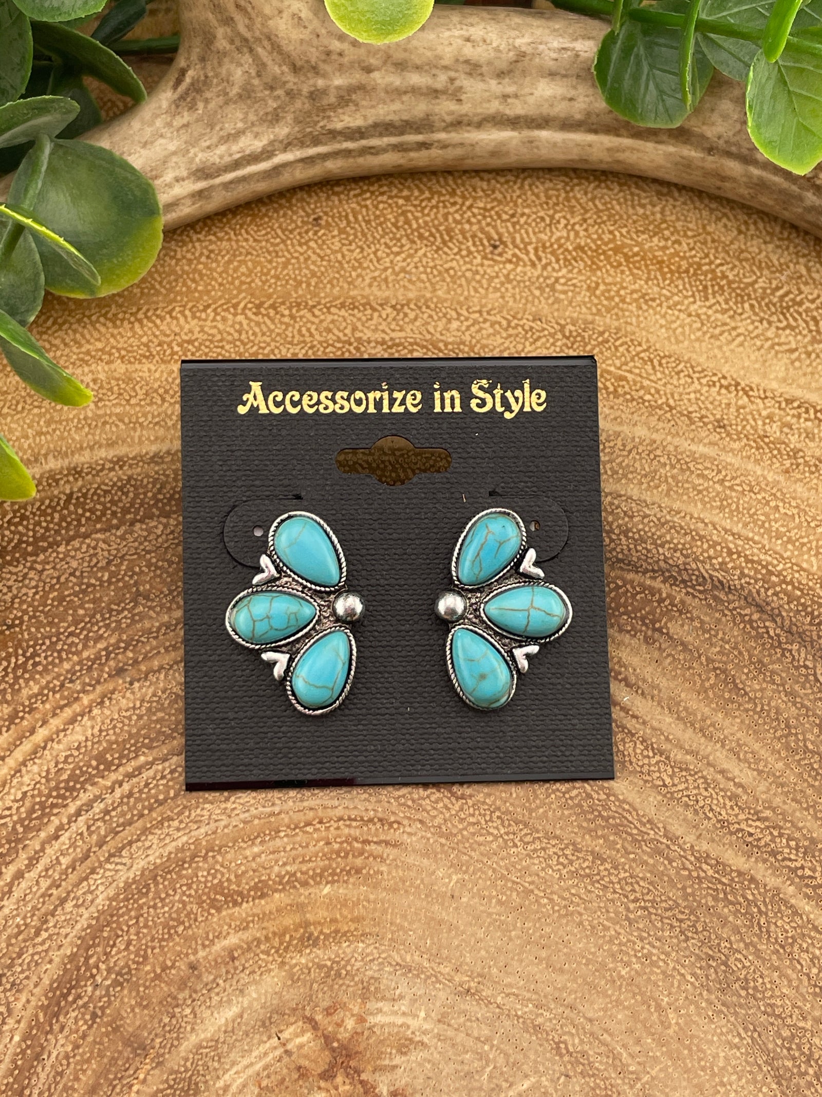 Pickett Turquoise Teardrop Half Circle Earrings