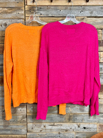 Brighten Up Pink or Orange Howdy Sweater