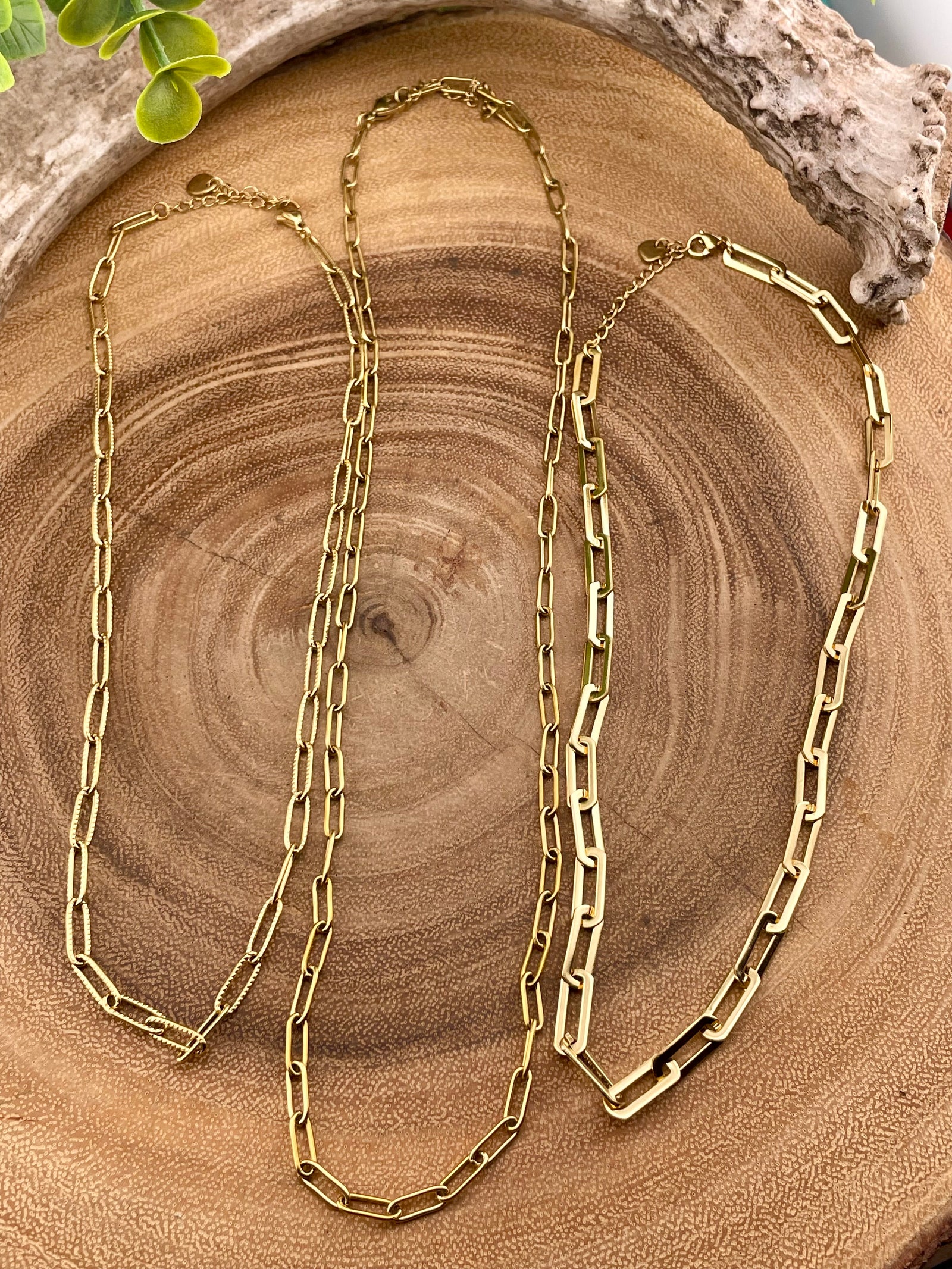Lonnie Gold Paperclip Necklaces
