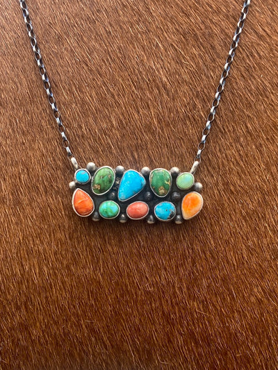 Vera Turquoise & Spiny Pendant & Earrings