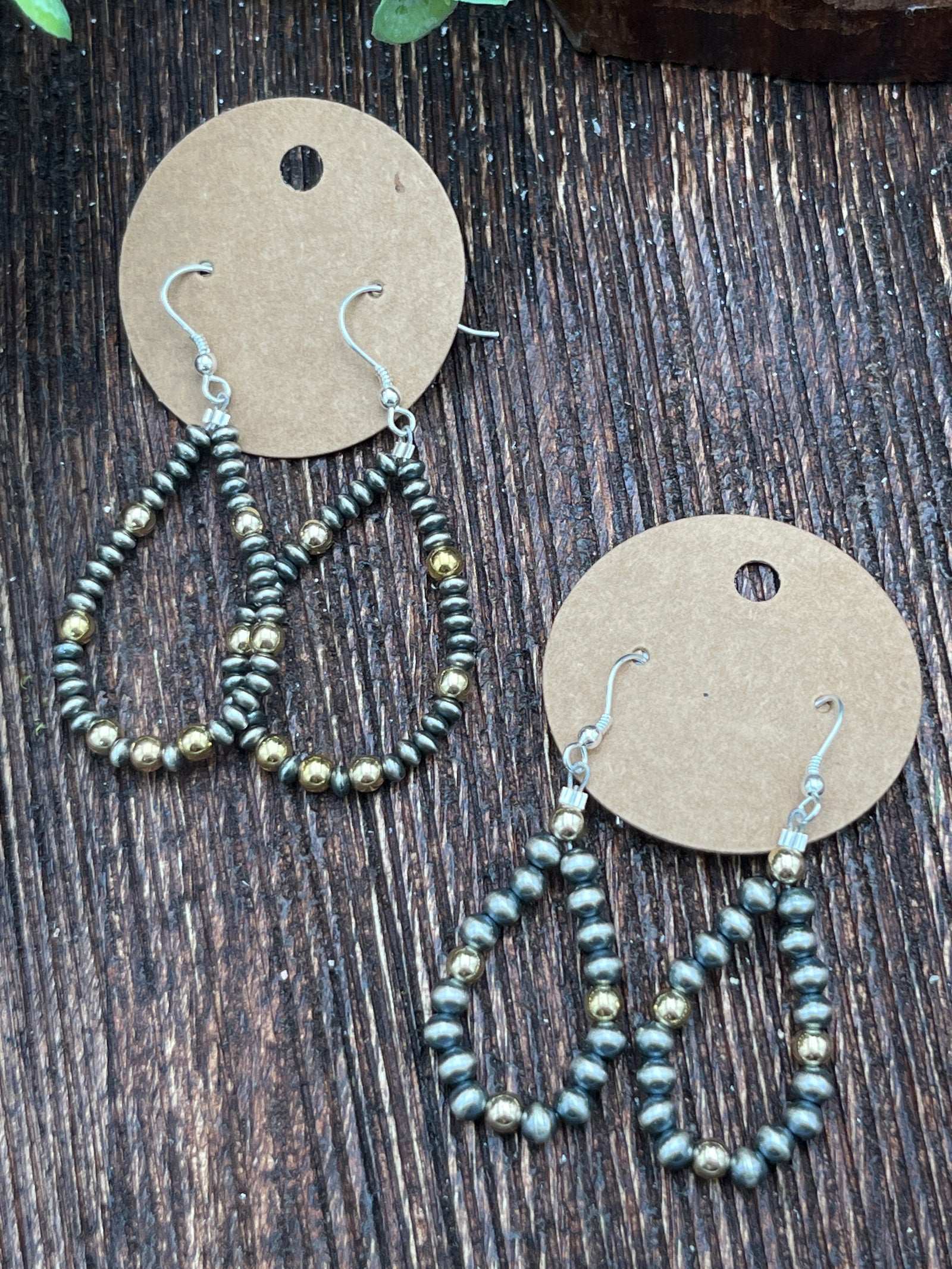 Jenna Assorted Navajo, Silver & Gold Teardrop Earrings - 2"