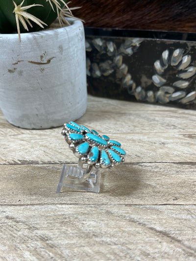 Leasel Turquoise Flower Cluster Ring