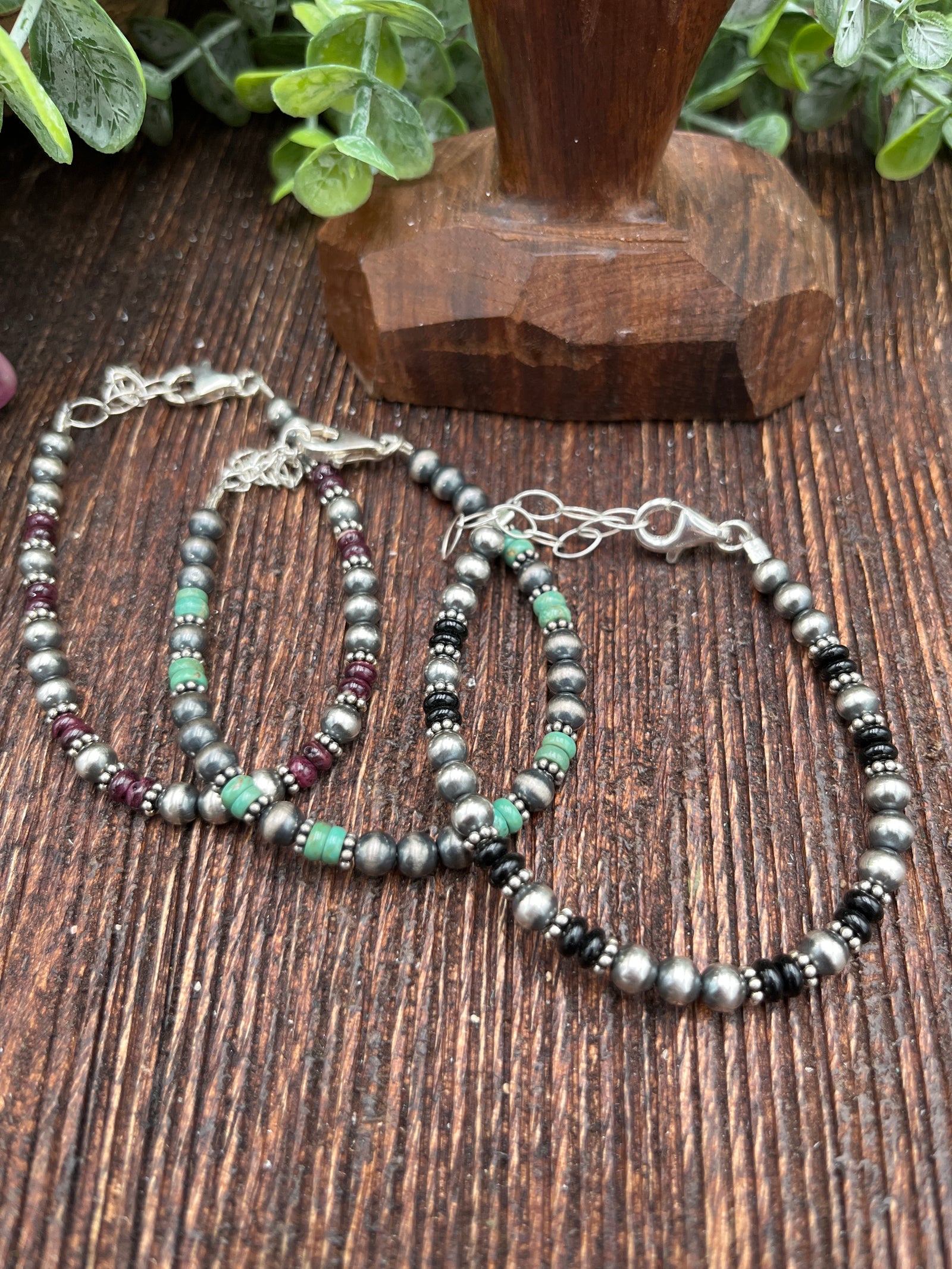 Brody Sterling 5mm Navajo & Stone Bracelets