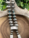Lakota Large Sterling Silver Barrel & Saucer Bead Necklace & Earring Set