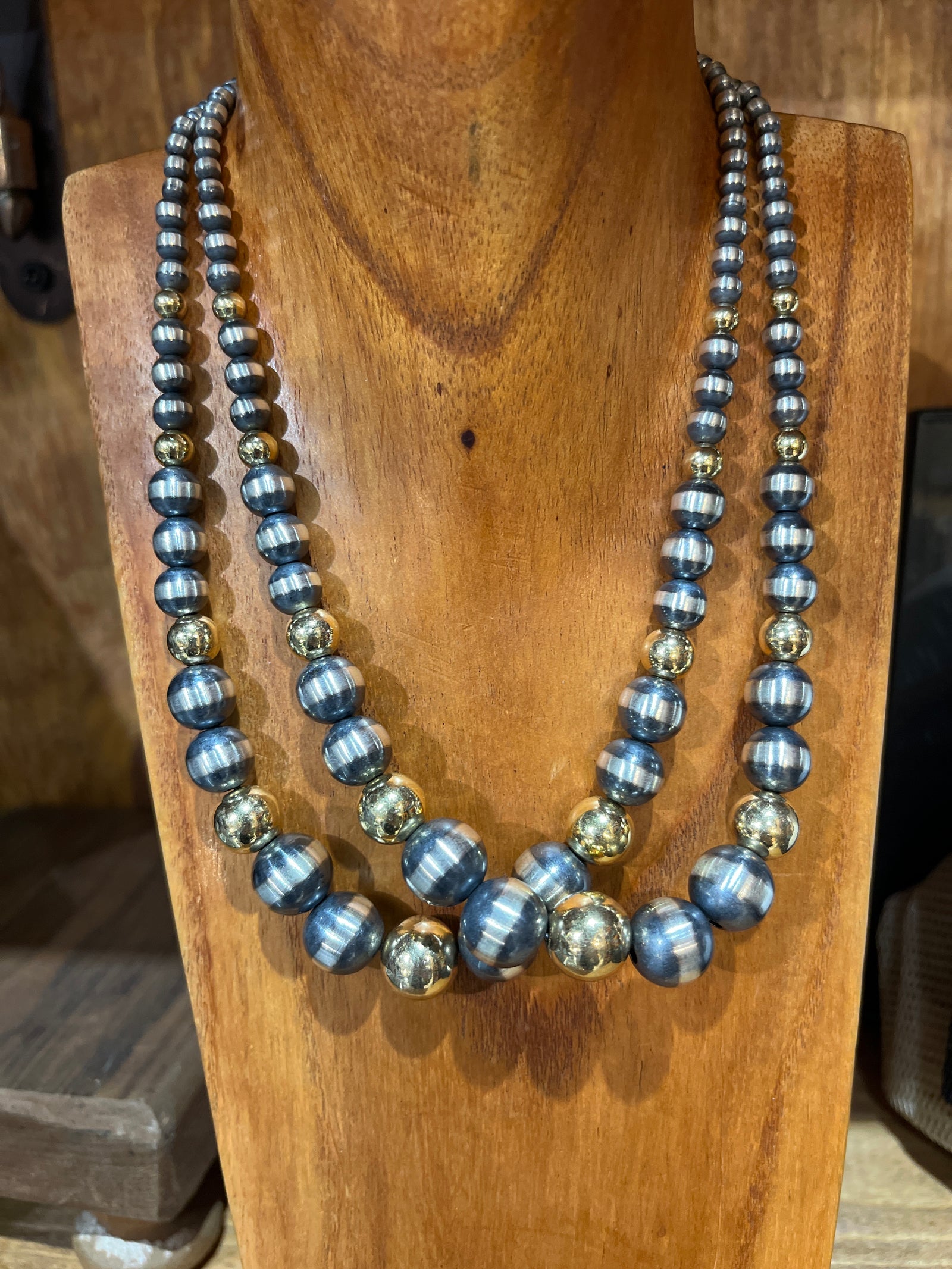 Varied Sterling Silver with Gold - 1 Center Gold Paired varied