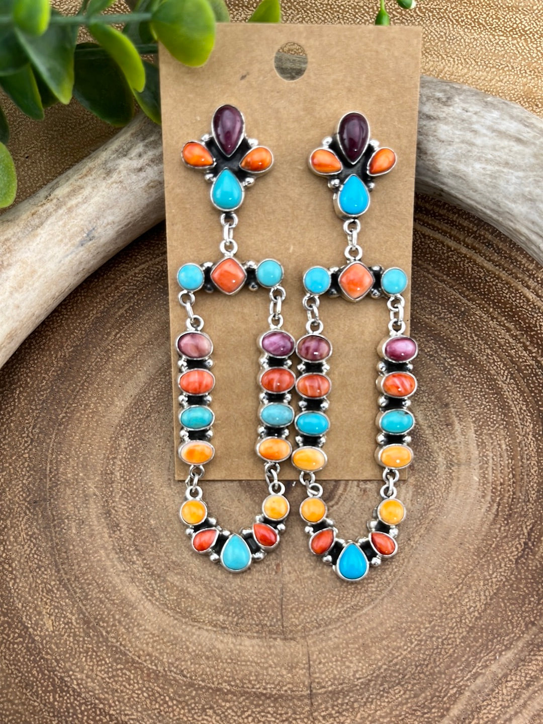 Isabel Turquoise & Spiny Chandelier Earrings