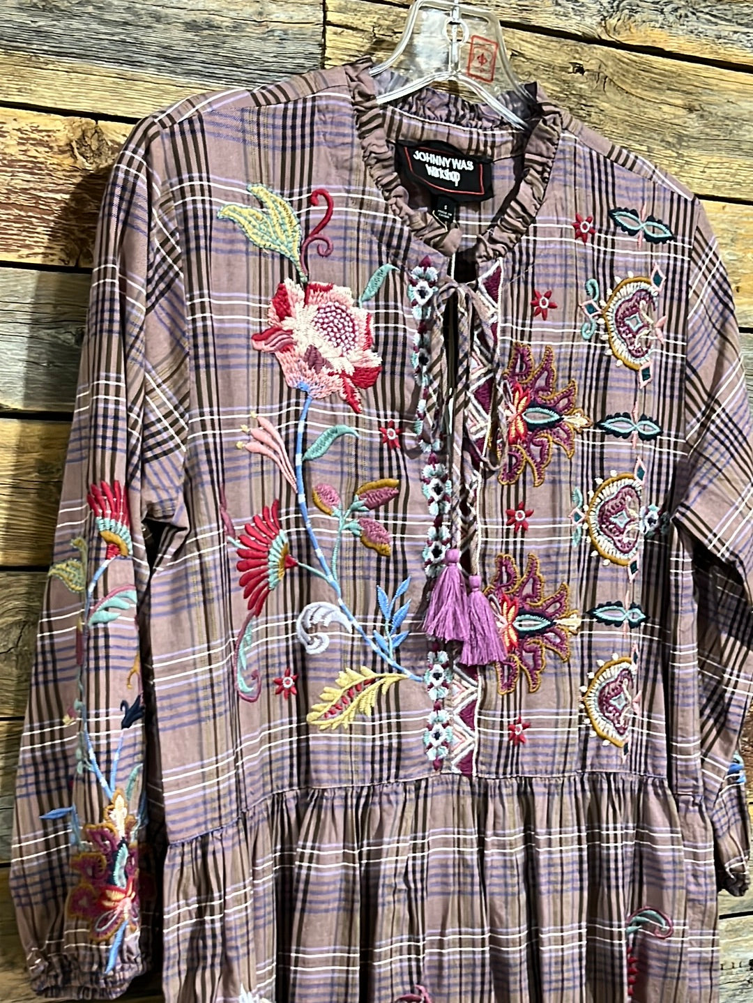 Johnny Was Garnet Field Plaid Dress