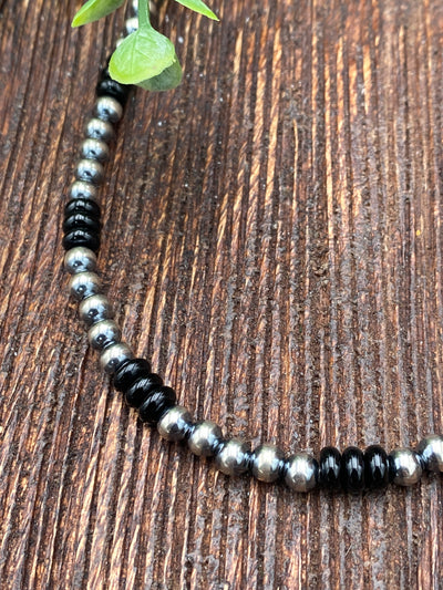 Rhonda Sterling 5mm Pearl & Onyx Necklace - 18"