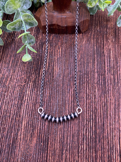 Blaine Link Chain With 10 8mm Navajo Center Saucers - 20"