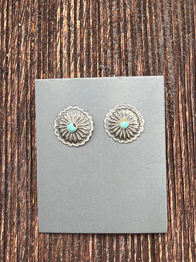 Tara Round Scalloped Earrings - 12mm