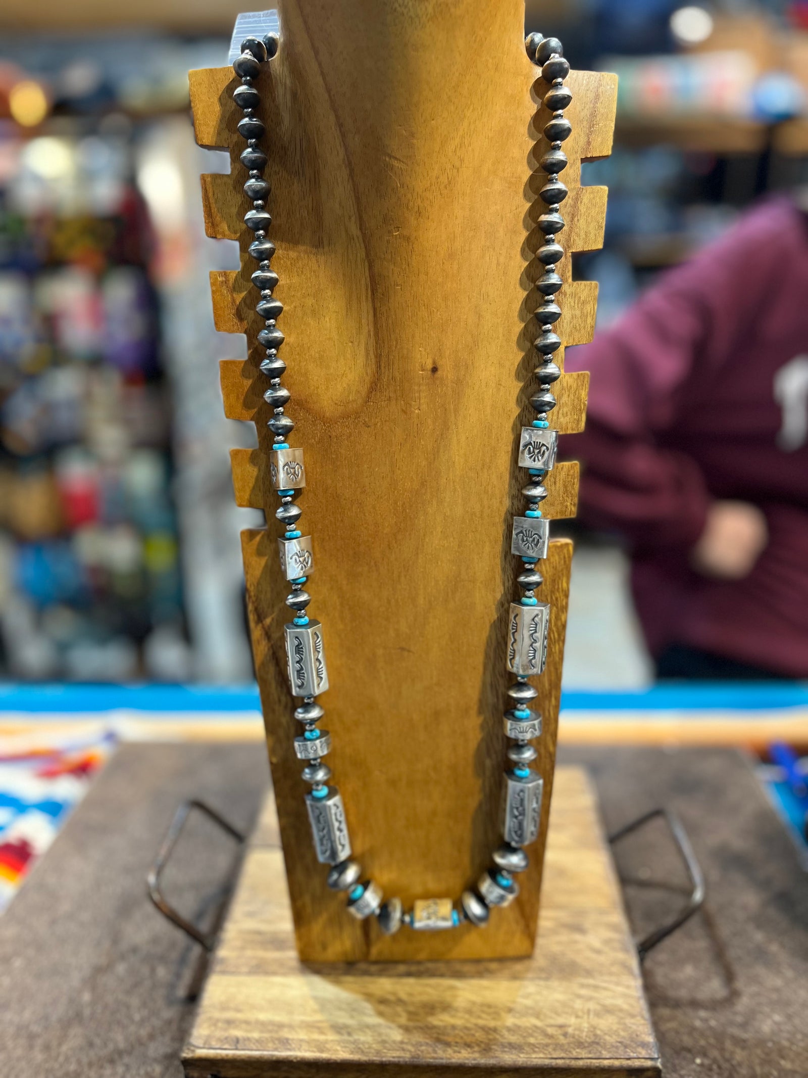 Zara Sterling Silver Hexagon Bead Statement Necklace & Earrings