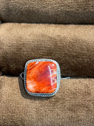 Brimstone Sterling Single Stone Spiny Oyster Ring