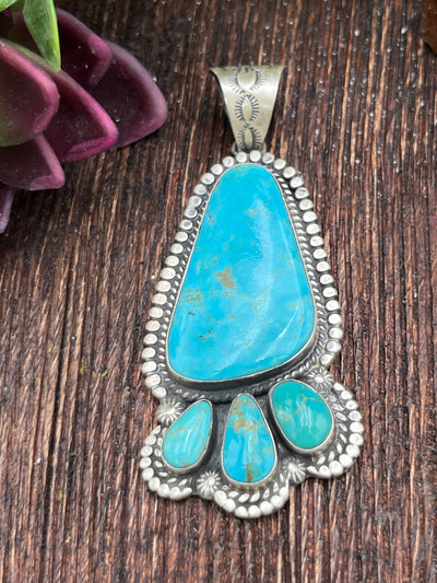 Cider 4 Stone Turquoise Footprint Pendant