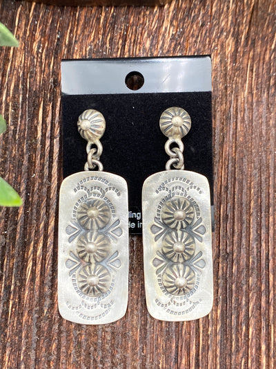 Hager Hammered Sterling Silver Burst Earrings