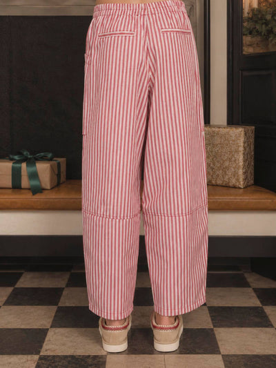 Stripe Pocket Detail Wide Leg Pants