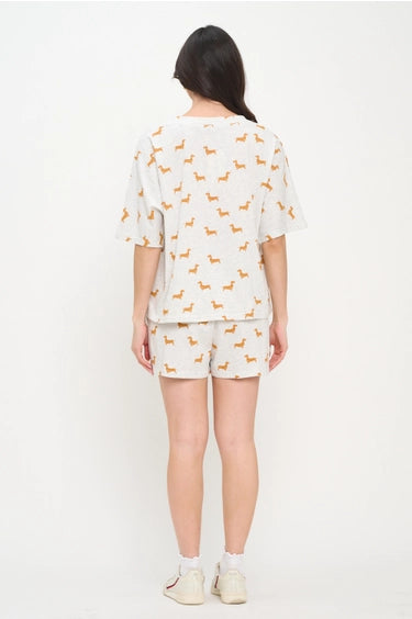 Yellow Weiner Dog Relaxed Fit Shorts