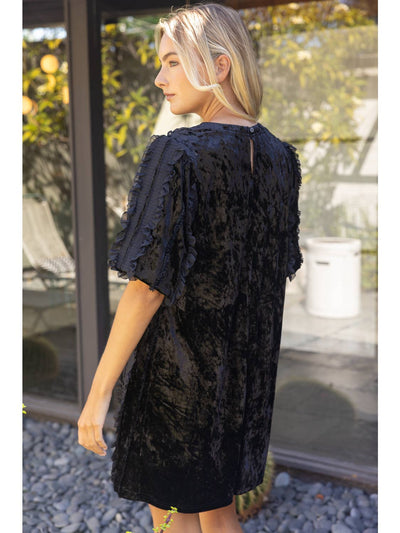 Ruffle Lace Overlay Dress