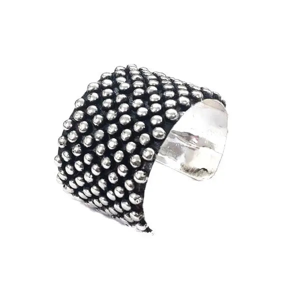 Hazel Silver Studded Cuff Bracelet