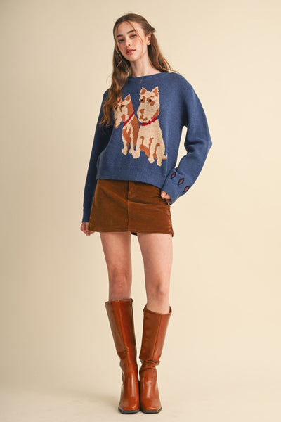 Navy Dog Sweater