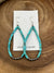 Meg Sterling Turquoise Teardrop Earrings With Navajo Pearls  - 2.75"