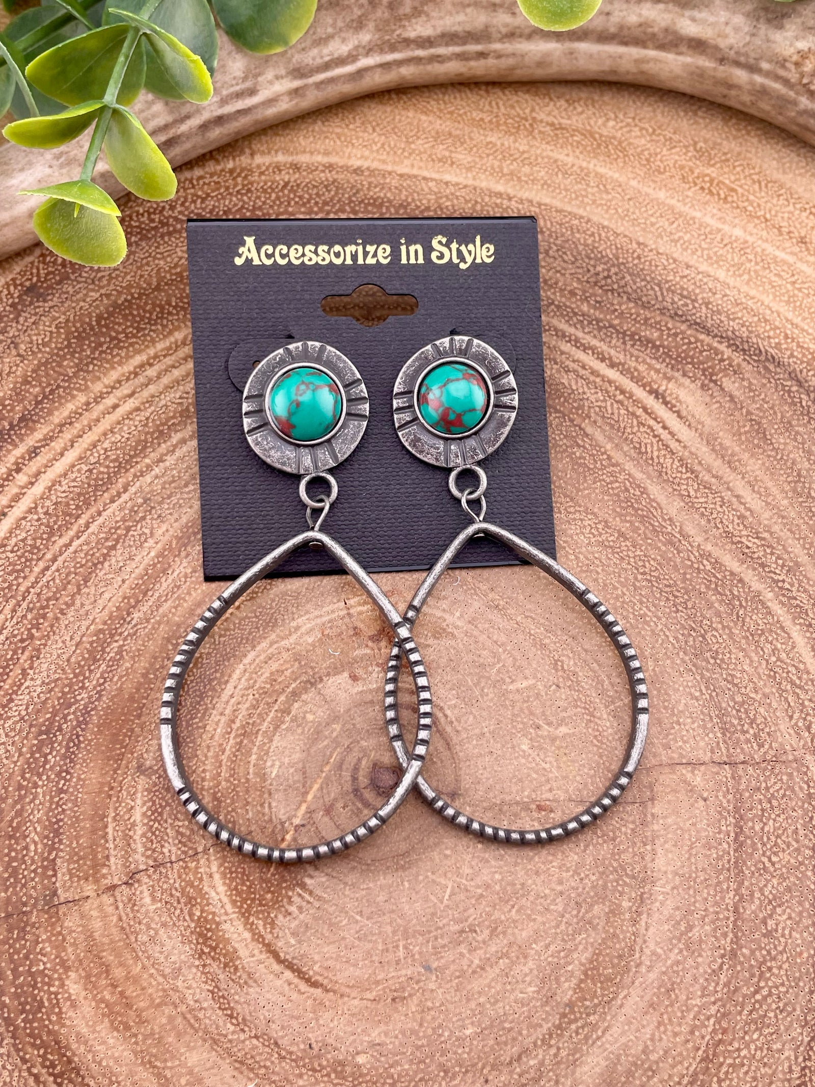 Hamilton Notched Teardrop & Stone Fashion Earrings