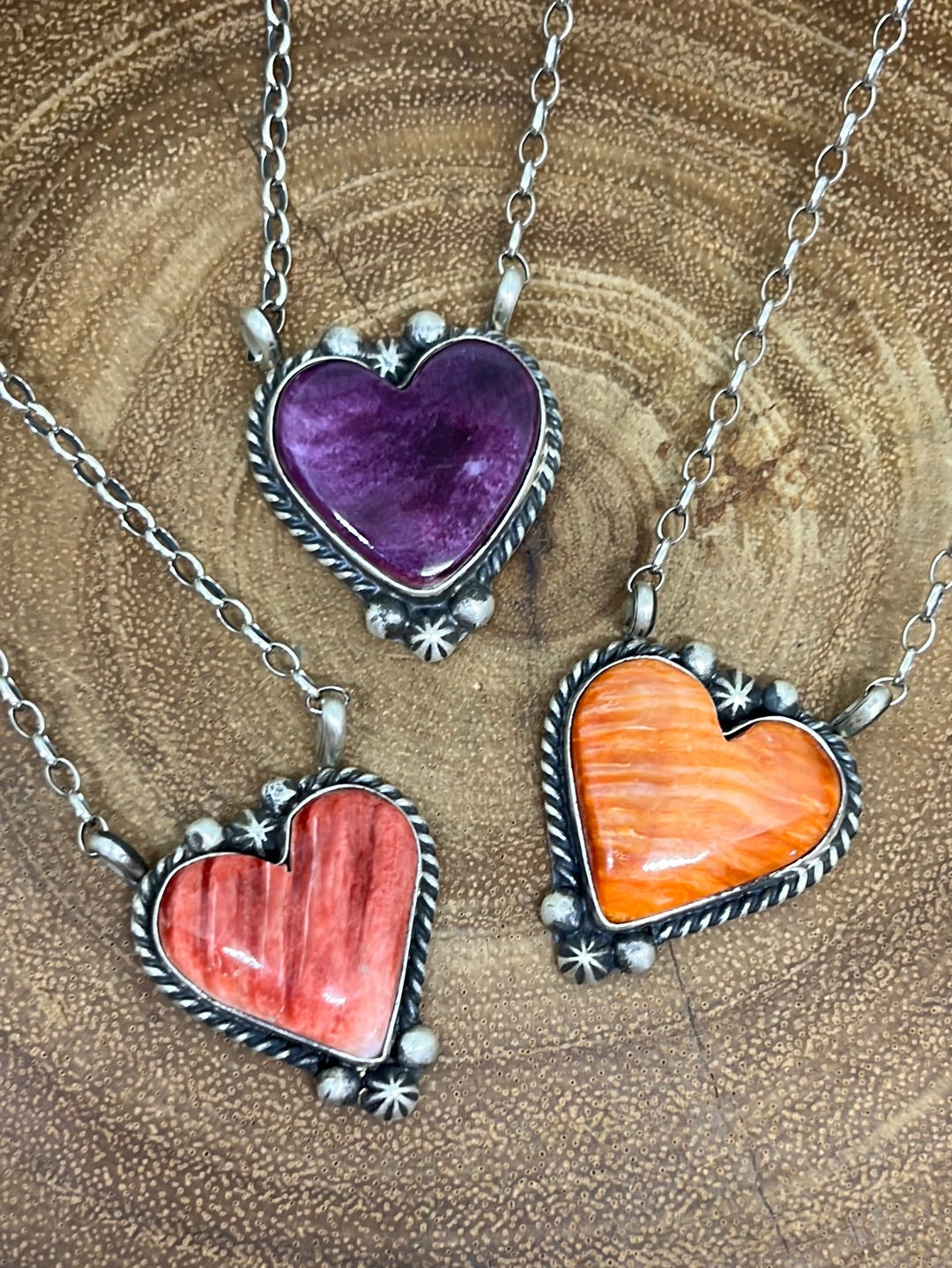 Kennedy Spiny Heart Stone Necklace - 18"