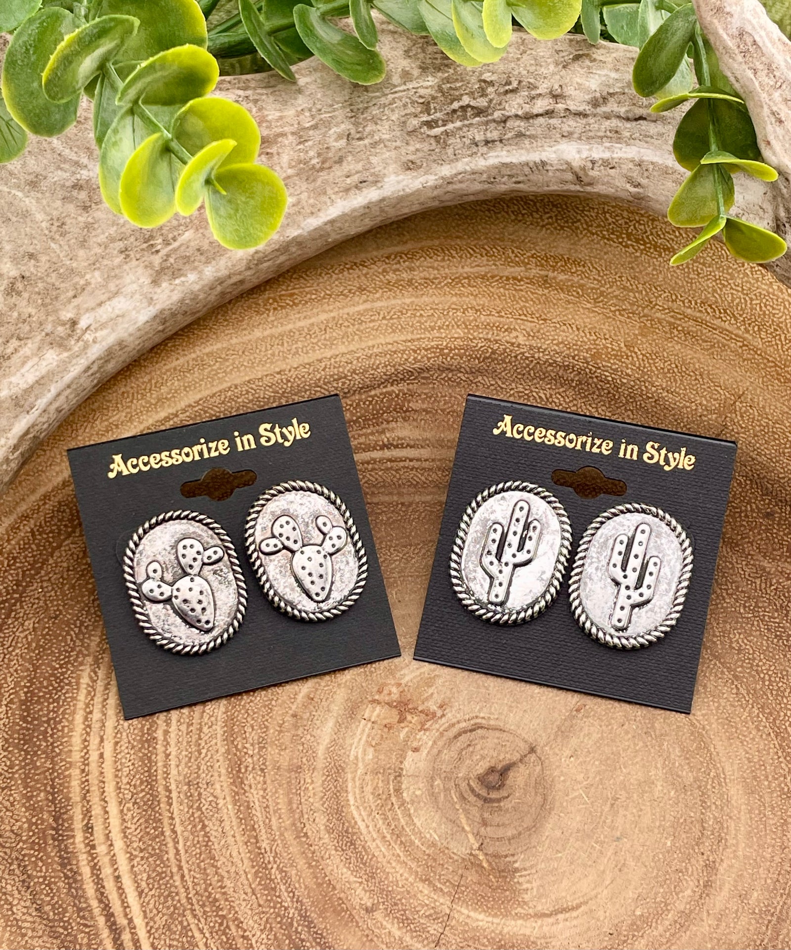 Markam Fashion Roped Cactus Post Earrings