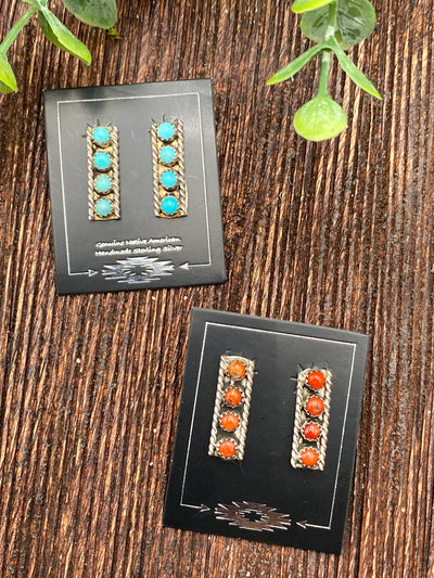 Riley Roped Ladder Stacked Dot Sterling Earrings