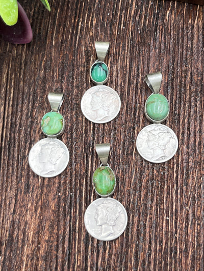 Easton Turquoise Liberty Coin Pendant - Green
