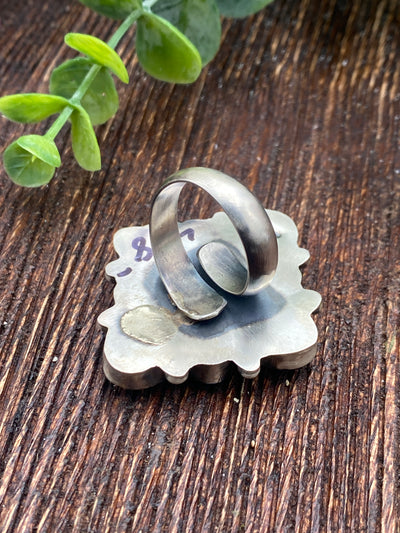 Passerine Sterling 9 Stone Turquoise Diamond Cluster Adjustable Ring