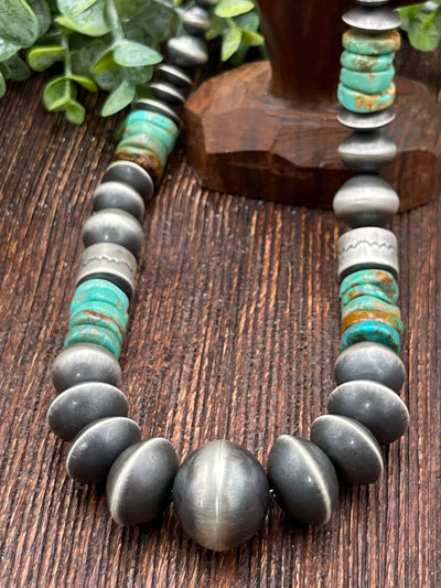 Luca Varied Navajo & Turquoise Statement Necklace - 20"