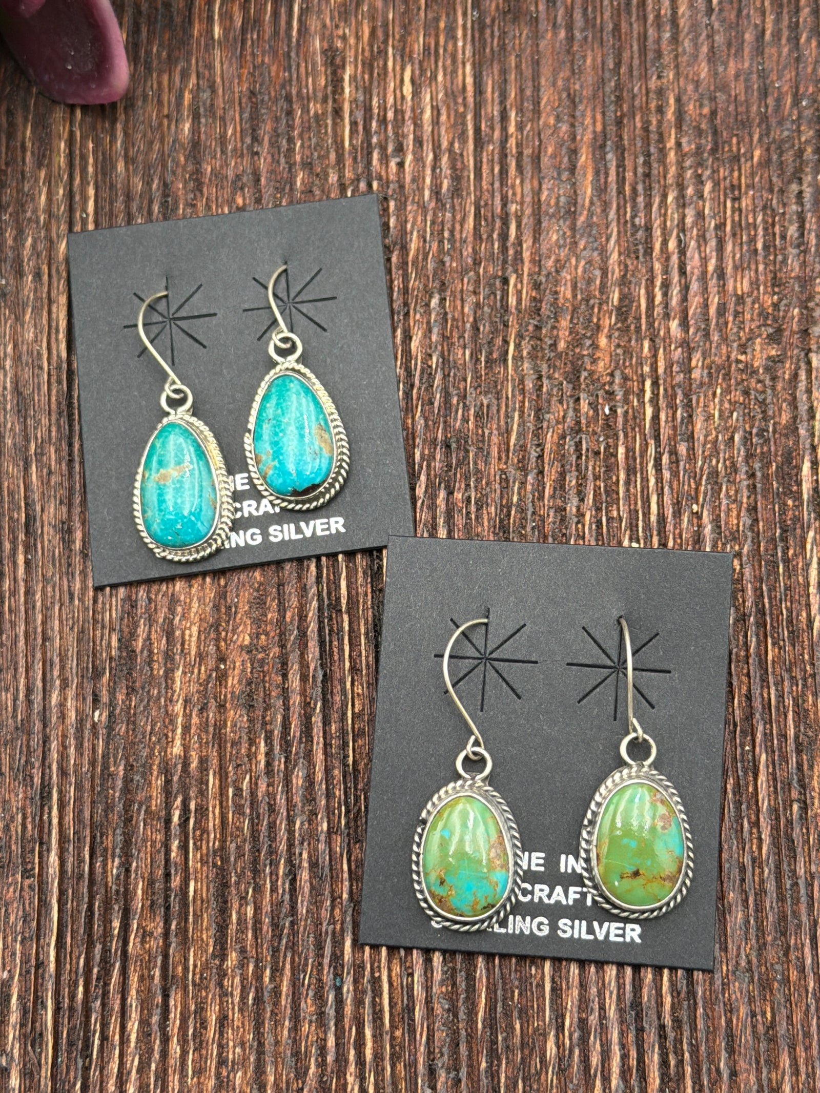 Sierra Turquoise Single Stone Fish Hook Earrings