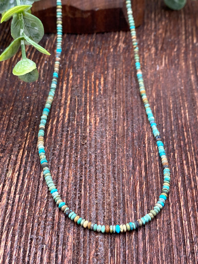 Beach Stroll Turquoise Mini Bead Necklace - 18"