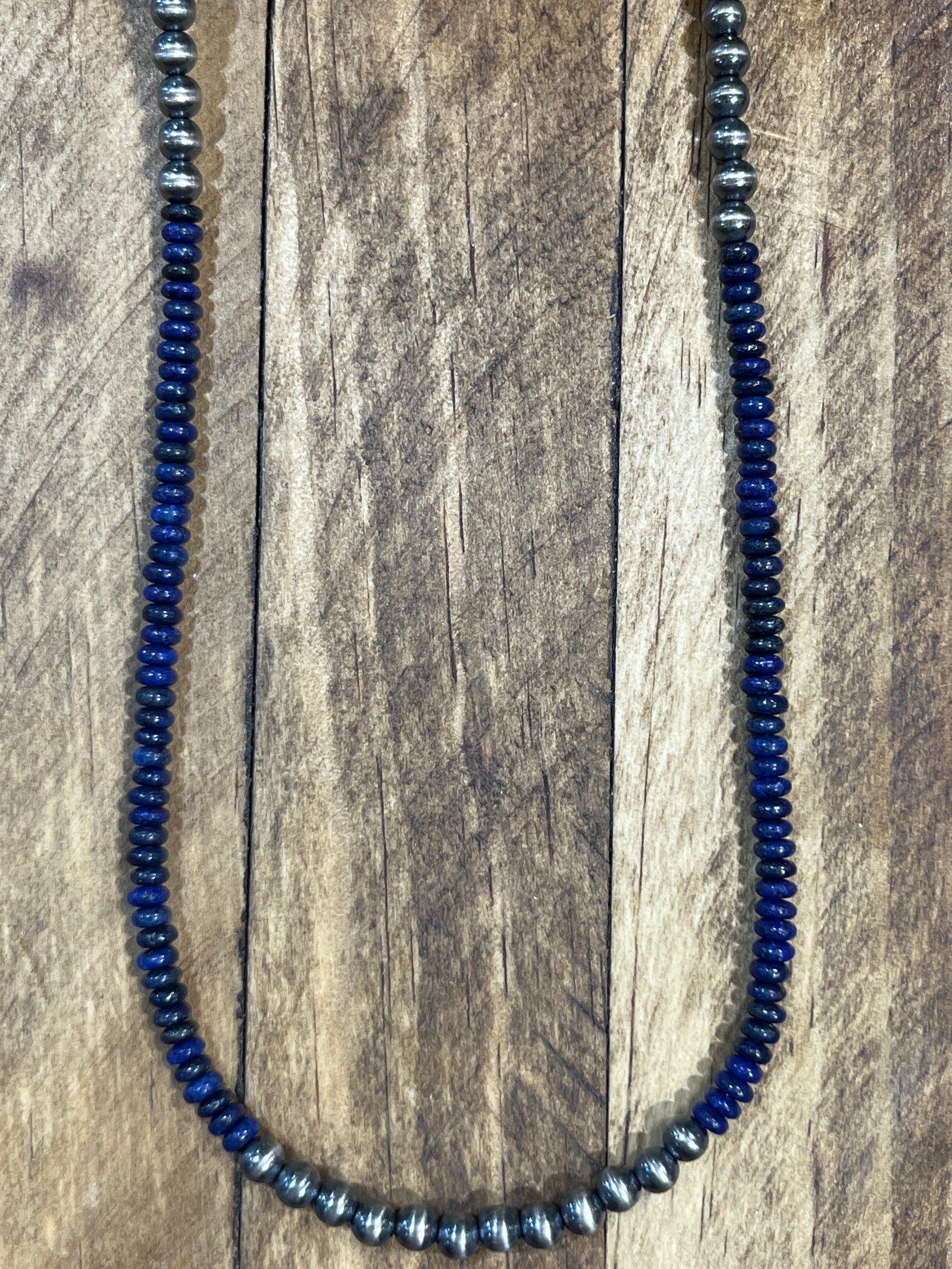 Drummond Sterling 5mm Navajo Pearl & Lapis Necklace - 12 Navajo Center