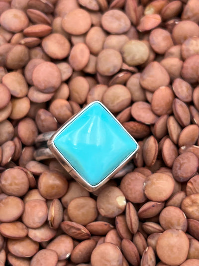 Coraline Double Band Sterling Turquoise Diamond Ring