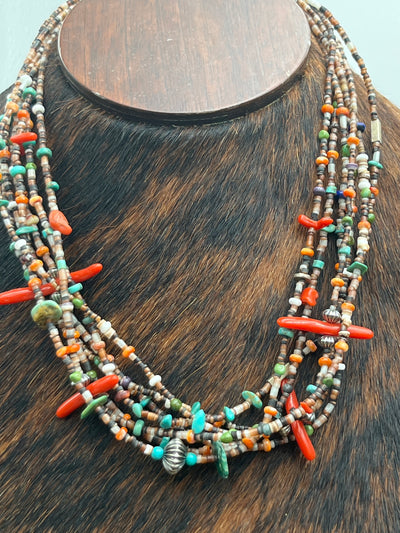 Emerson 7 Strand Heishi Multi Bead Necklace - 18"