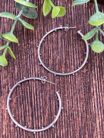 Cactus Cool Sterling Hoop Earrings