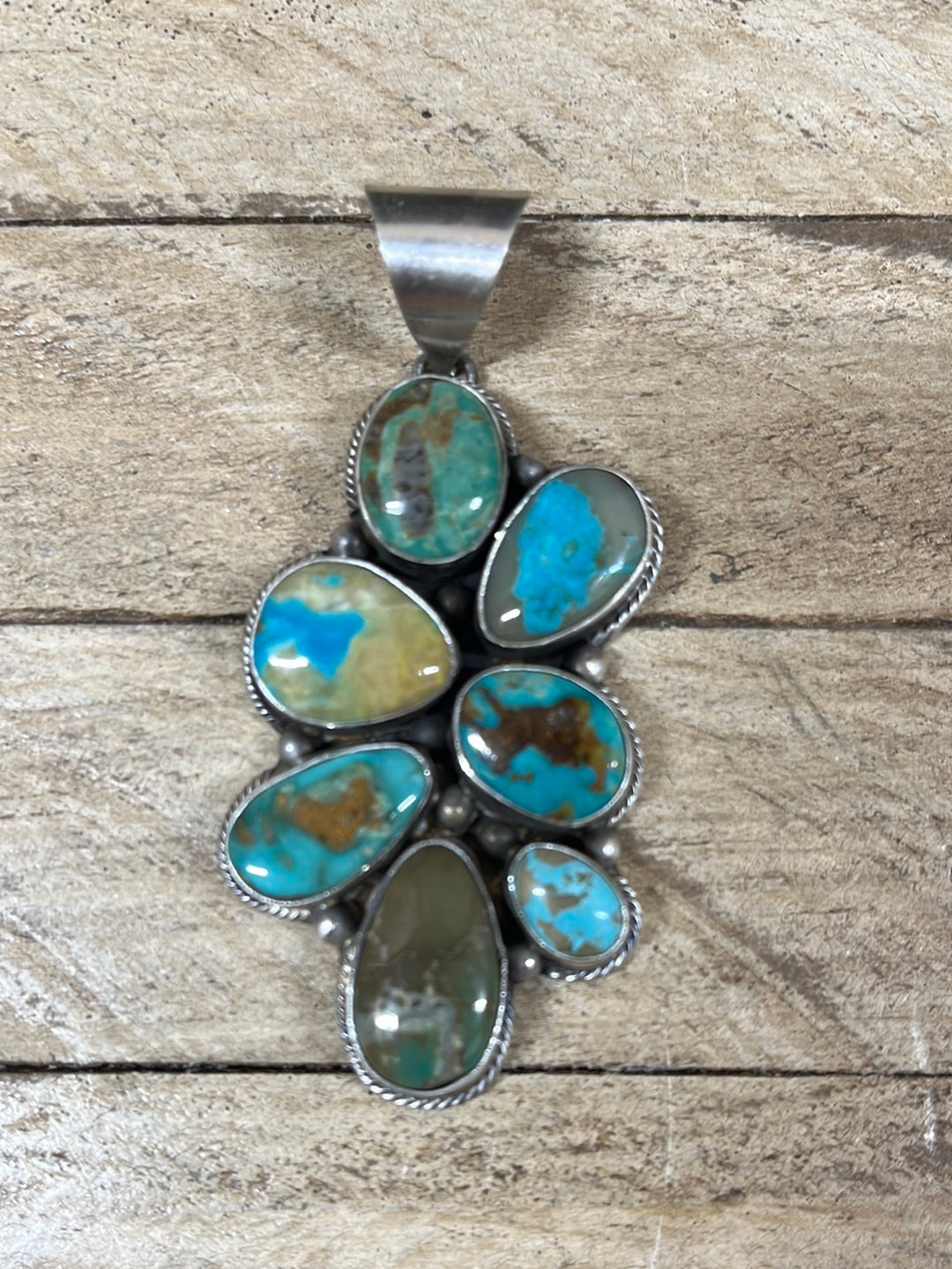 Turquoise 7 Cluster Pendant