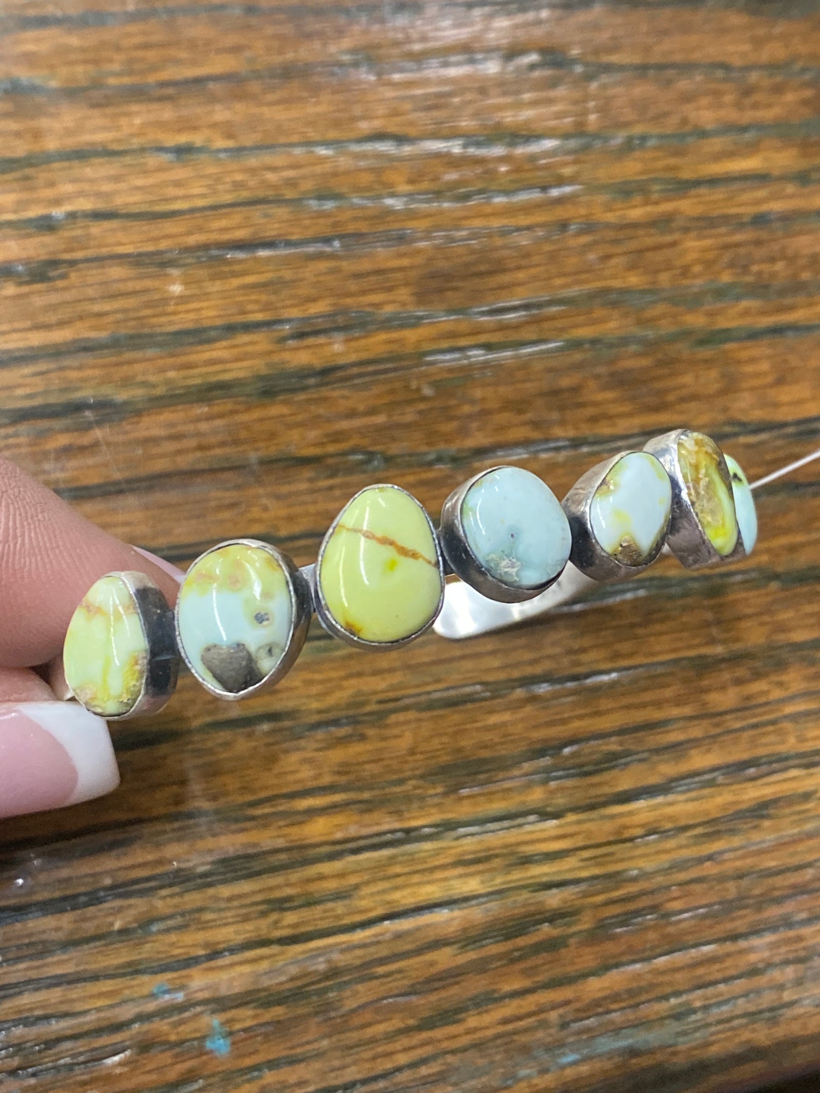 Winchester 7 Stone Turquoise Sterling Cuff