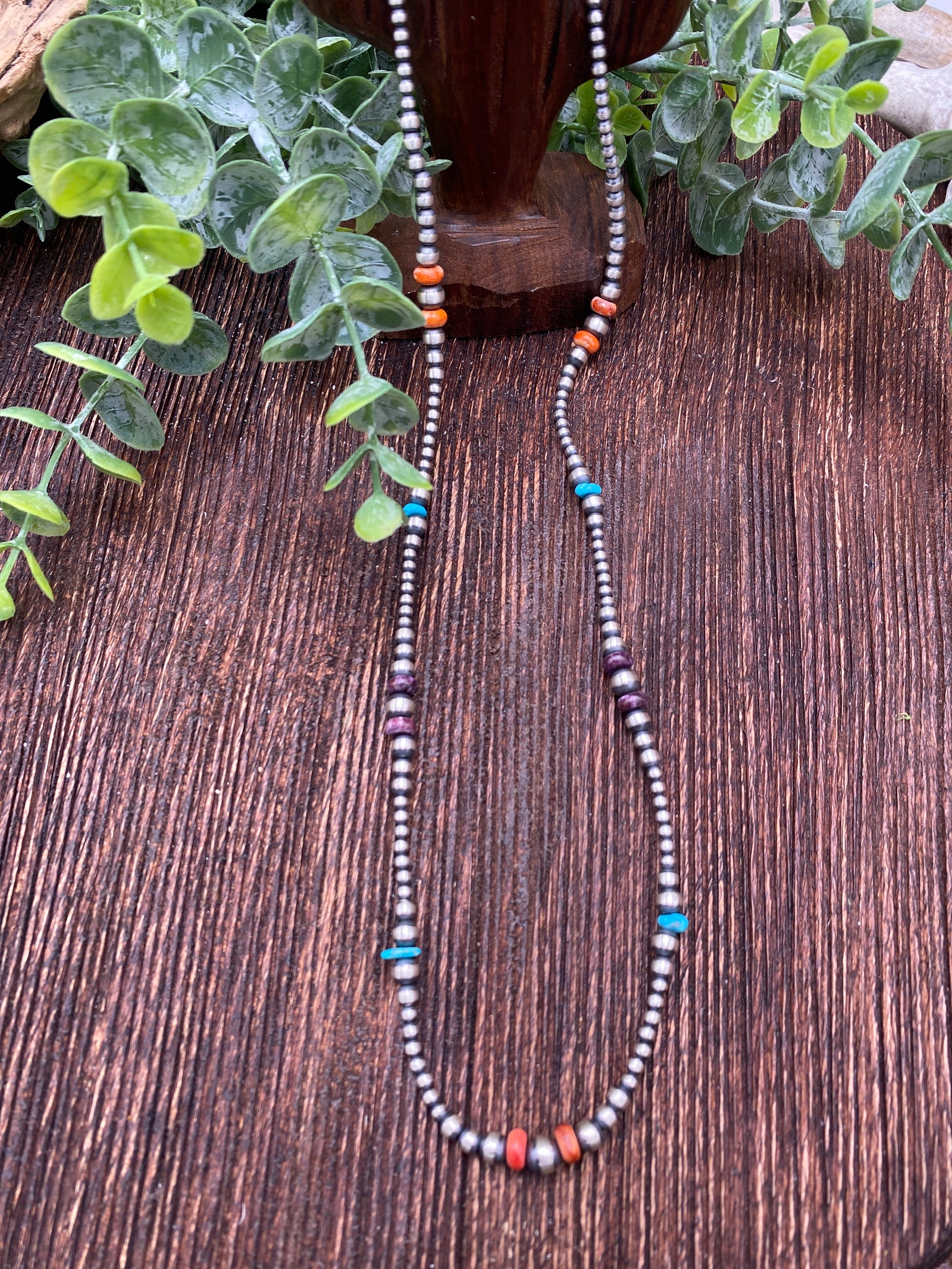 Gayle Navajo, Turquoise & Spiny Necklace - 24"